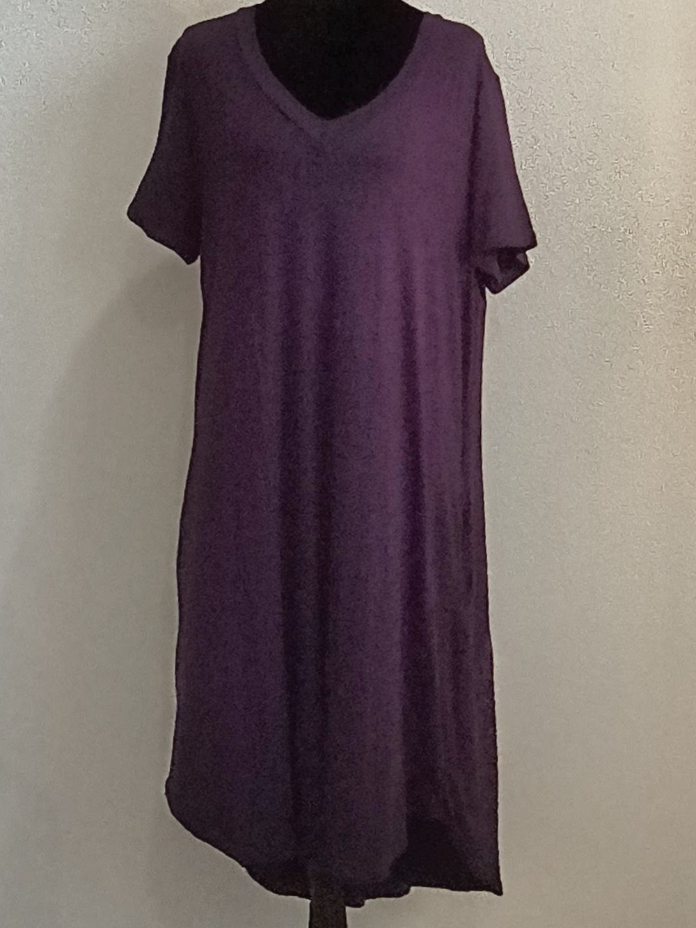 Acting Pro Purple V-Neck Knit Shift Tunic Size XL